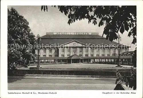 Wiesbaden Sektkellerei Henkell & Co. Hauptfront Biebricher Allee Kat. Wiesbaden