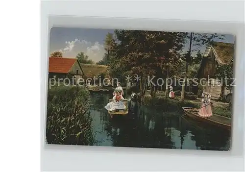 Lehde Dorfpartie Spreewald Kat. Luebbenau Spreewald