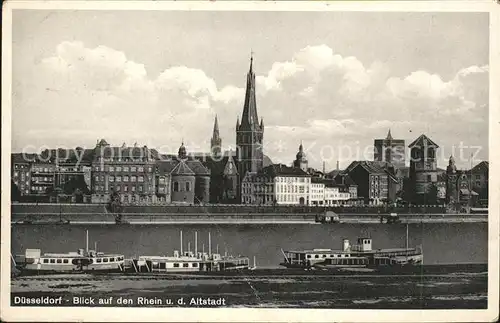 Duesseldorf Rheinblick mit Altstadt Kat. Duesseldorf