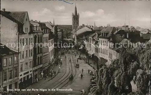 Trier Panorama von der Porta Nigra in Simeonstrasse Kat. Trier