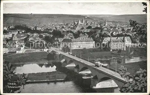 Trier Panorama mit Bruecke Kat. Trier