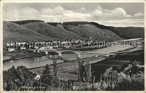 Zeltingen-Rachtig Mosel-Panorama mit Bruecke / Zeltingen-Rachtig /Bernkastel-Wittlich LKR