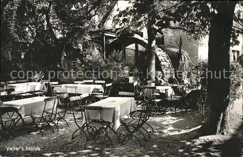 Zell Bensheim Vetters Muehle Gartenterrasse Kat. Bensheim