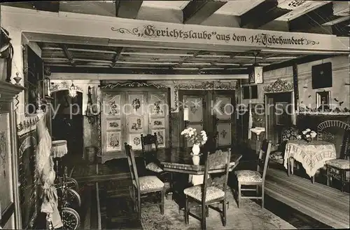 Grossholzleute Gasthof Pension Adler Gerichtslaube 14. Jahrhundert Historisches Gebaeude Spinnrad Kat. Isny im Allgaeu