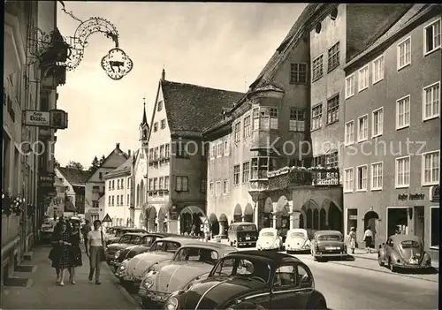 Isny Allgaeu Strassenpartie beim Rathaus Hotel Ochsen Kat. Isny im Allgaeu