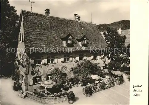 Grossholzleute Gasthof Pension Adler Fassadenmalerei Historisches Gebaeude 15. Jahrhundert Kat. Isny im Allgaeu