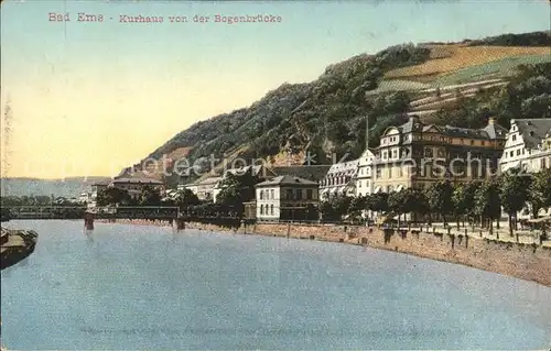 Bad Ems Kurhaus von der Bogenbruecke Kat. Bad Ems