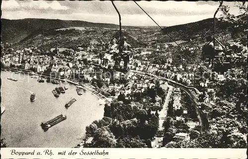 Boppard Rheinpanorama mit Sesselbahn Kat. Boppard