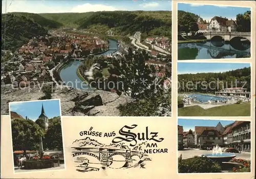 Sulz Neckar Panorama am Neckar Bruecke  Kat. Sulz am Neckar