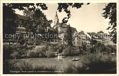 Tuebingen Neckarpartie mit Hoelderlinturm und Alte Aula Kat. Tuebingen