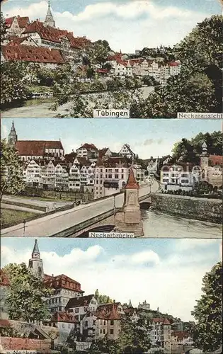 Tuebingen Neckaransicht Neckarbruecke Kat. Tuebingen