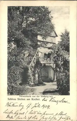 Kuenzelsau Schloss Stetten am Kocher Torwartturm Kat. Kuenzelsau