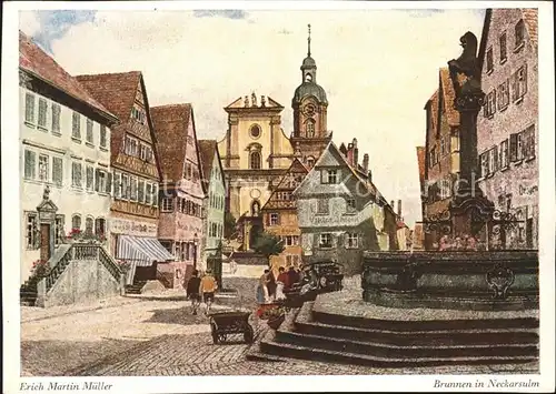 Neckarsulm Dorfpartie Brunnen Kat. Neckarsulm