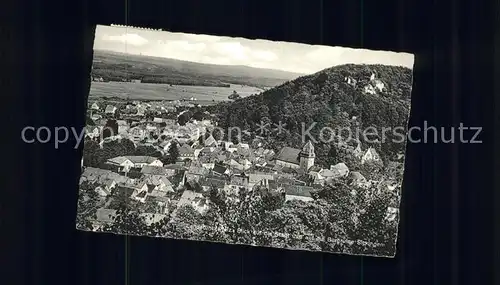 Landstuhl Blick ueber die Stadt mit Burgruine Sickingen Kat. Landstuhl