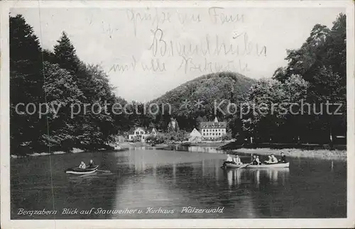 Bad Bergzabern Stauweiher Paddelboot Kurhaus Pfaelzerwald Kat. Bad Bergzabern