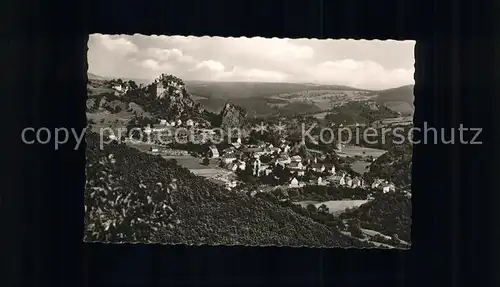 Kirn Nahe Blick vom Schloss Wartenstein auf Kallenfels Kat. Kirn