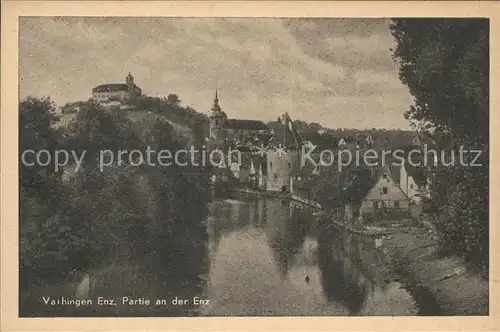 Vaihingen Enz Partie an der Enz Turm Schloss Kaltenstein Kat. Vaihingen an der Enz