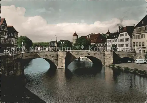 Schwaebisch Hall Ritterbruecke mit Kocher Turm Kat. Schwaebisch Hall