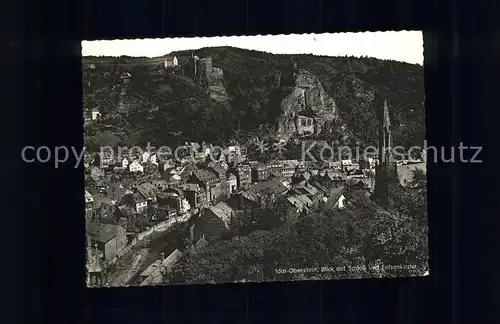 Idar Oberstein Blick auf Schloss und Felsenkirche Kat. Idar Oberstein