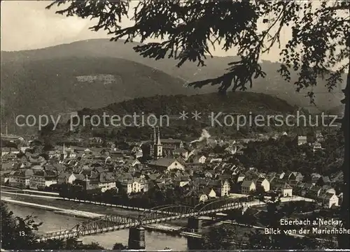 Eberbach Baden von der Marienhoehe Bruecke Kat. Eberbach