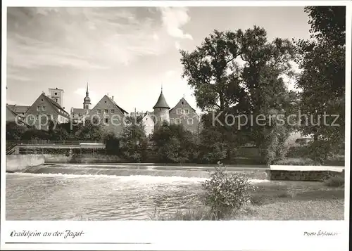 Crailsheim Partie an der Jagst Wehr Turm Kat. Crailsheim