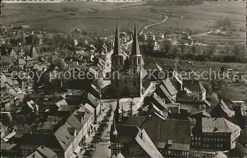 Duderstadt Niedersachsen Fliegeraufnahme Marktstrasse mit Oberkirche Kat. Duderstadt