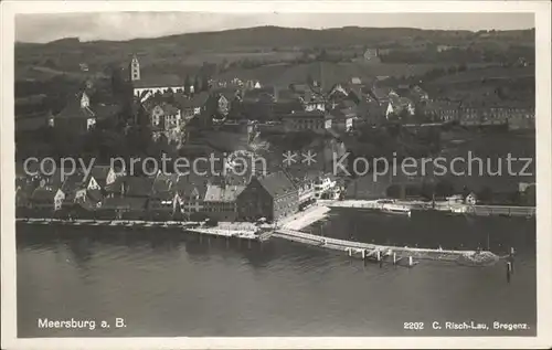 Meersburg Bodensee Fliegeraufnahme Hafenmole Kat. Meersburg