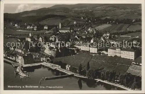 Meersburg Bodensee Hafen Schloss Kirche Fliegeraufnahme Kat. Meersburg