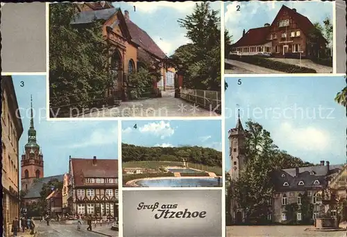 Itzehoe Klosterhof Restaurant Klosterbrunnen Berliner Platz Freibad Schloss Breitenburg Kat. Itzehoe