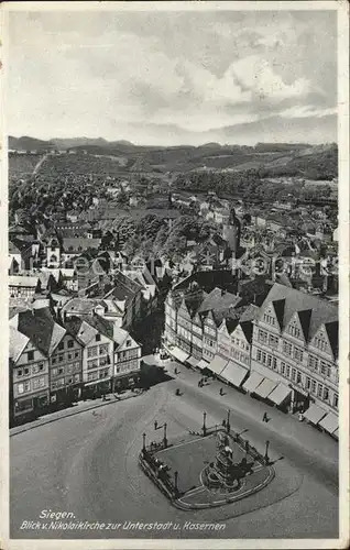 Siegen Westfalen von der Nikolaikirche zur Unterstadt und Kasernen / Siegen /Siegen-Wittgenstein LKR