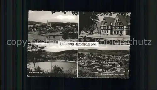 Hilchenbach Siegerland Ortsblick Marktplatz Breitenbach Talsperre Gesamtansicht Kat. Hilchenbach