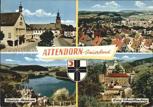 Attendorn Teilansichten Stausee Ahausen Burg Schnellenberg Kat. Attendorn