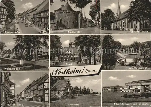 Northeim Breitestr Harztor St Sixtl Kirche Wallanlagen Markt Bleichewall Muehlenstr Ehrenmal Albert Schweitzer Krankenhaus Kat. Northeim