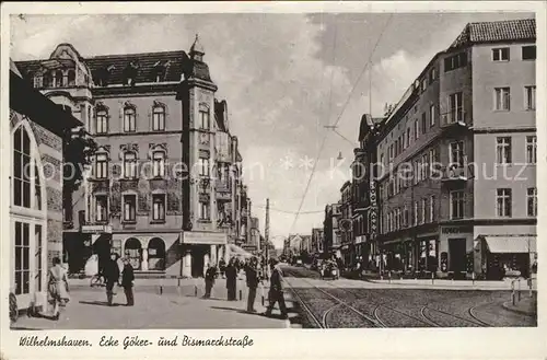 kk90725 Wilhelmshaven Ecke Goekerstrasse und Bismarckstrasse Kategorie. Wilhelmshaven Alte Ansichtskarten