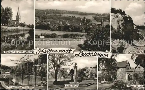 Leichlingen Rheinland Haus Vorst Ehrenmal Sandberge evgl. Kirche Hasensprung Kat. Leichlingen (Rheinland)