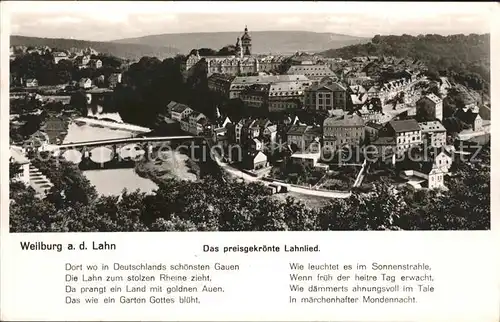 Weilburg preisgekroentes Lahnlied Kat. Weilburg