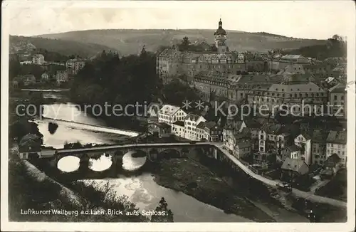 Weilburg Blick aufs Schloss Lahnbruecke Kat. Weilburg