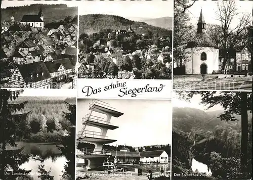 Siegen Westfalen Oberes Schloss Eremitage Freudenberg Landskroner Weiher Schwimmbad Salbacher Weiher / Siegen /Siegen-Wittgenstein LKR