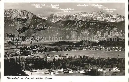 Oberaudorf Panorama mit Wildem Kaiser Kat. Oberaudorf