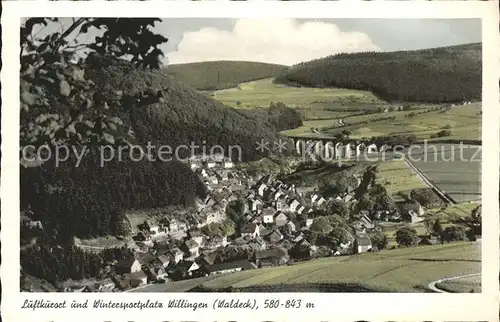 Willingen Sauerland Panorama mit Eisenbahnviadukt / Willingen (Upland) /Waldeck-Frankenberg LKR