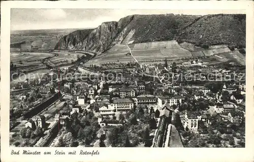 Bad Muenster Stein Ebernburg Gesamtansicht mit Rotenfels Kupfertiefdruck / Bad Muenster am Stein-Ebernburg /Bad Kreuznach LKR