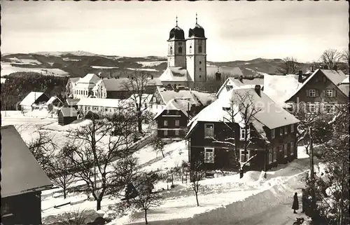 St Maergen Ortsblick mit Kirche und Feldberg Kat. St. Maergen