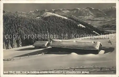 Bad Toelz Blick vom Blomberg gegen Heigelkopf und Lenggrieser Berge Kat. Bad Toelz