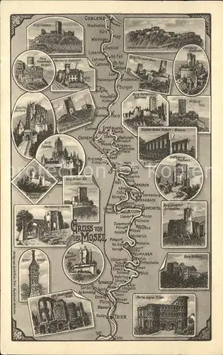 Kochem Landkarte Coblenz Schwerin Kat. Cochem