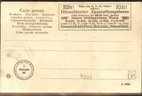 Ausstellung Industrie Gewerbe Kunst Duesseldorf 1902  Hoerder Bergwerks  Huettenverein Kanonenburg Krupp