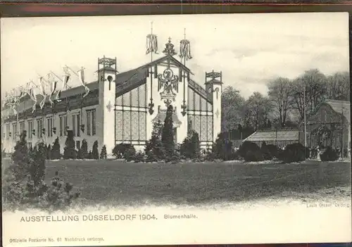 Ausstellung Kunst Gartenbau Duesseldorf 1904  Blumenhalle