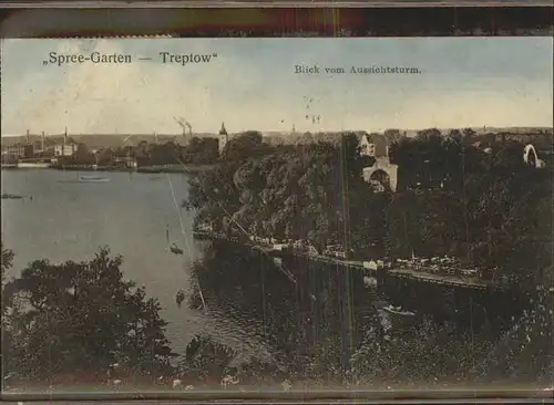 Treptow Berlin Spree Garten Blick vom Aussichtsturm / Berlin /Berlin Stadtkreis