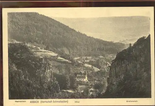 Asbach Schmalkalden Hotel Hachelstein Breitenstein Feldpost Kat. Schmalkalden