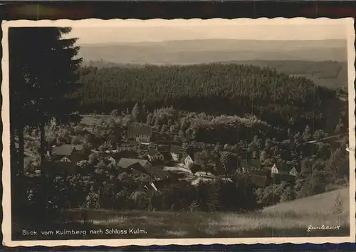 Kulm Saalfeld Blick vom Kulmberg nach Schloss Kulm Kat. Saalfeld