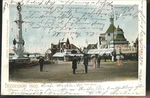 Ausstellung Industrie Gewerbe Kunst Duesseldorf 1902  Cafe Weitz Kat. Duesseldorf